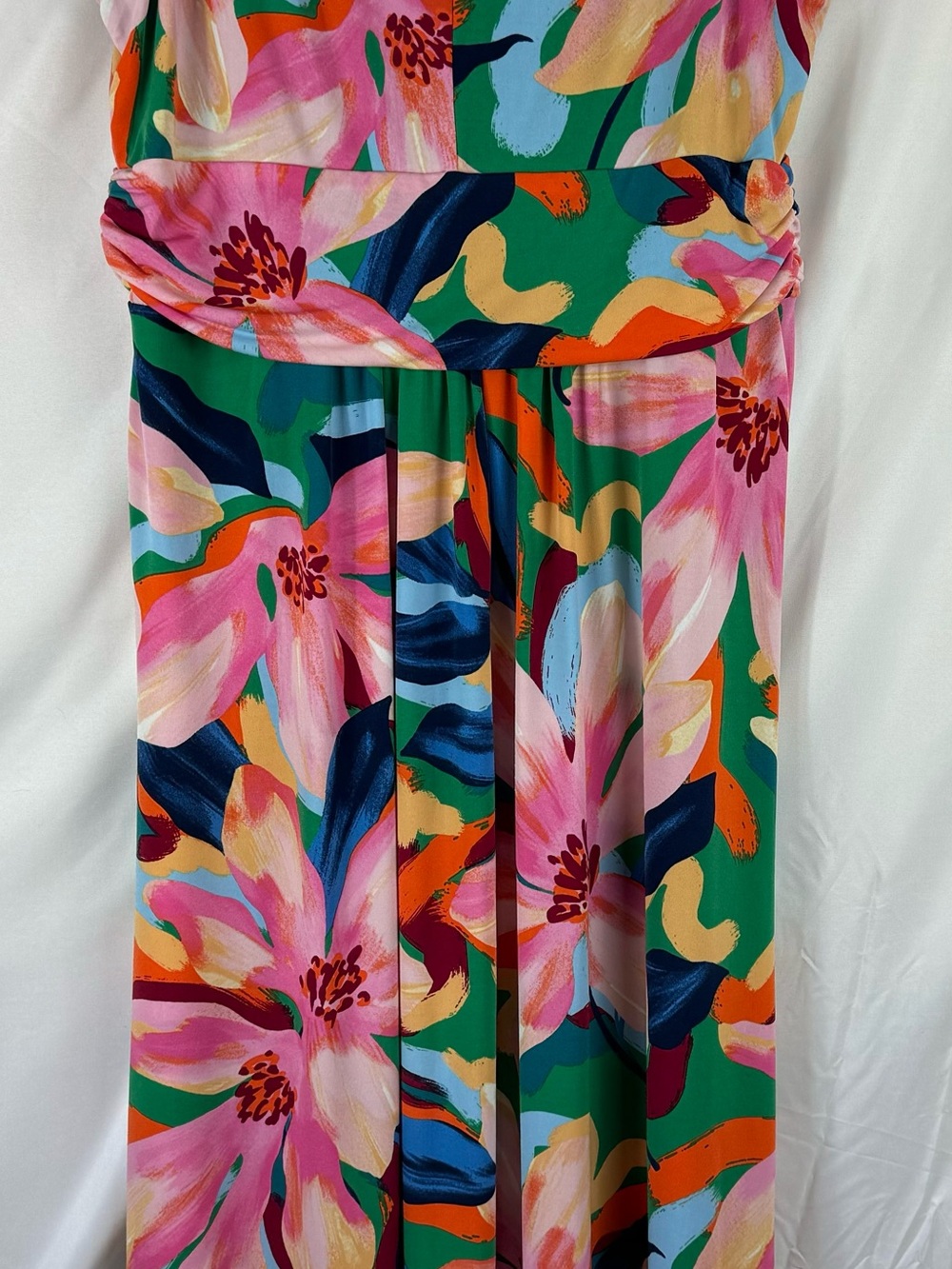 Pappagallo Tropical Floral V-Neck Maxi In Size Large - Picture 3 of 15